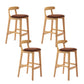 Modern Rubberwood Dessert Shop Barstool Footrest Matte Finish Stool Coffee 4 Piece Set Clearhalo 'Bar Furniture' 'Bar Stools' 'bar_stools' 'furn' 'furn_bar_stools' 'Furniture' 'Kitchen & Dining Furniture' 5777864