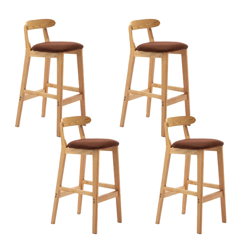 Modern Rubberwood Dessert Shop Barstool Footrest Matte Finish Stool Coffee 4 Piece Set Clearhalo 'Bar Furniture' 'Bar Stools' 'bar_stools' 'furn' 'furn_bar_stools' 'Furniture' 'Kitchen & Dining Furniture' 5777864