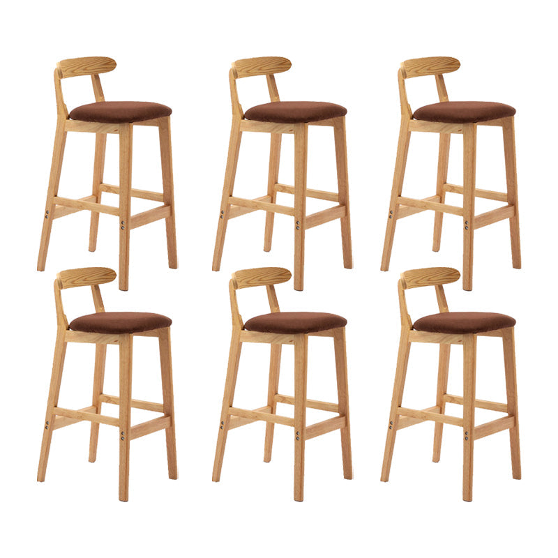 Modern Rubberwood Dessert Shop Barstool Footrest Matte Finish Stool Coffee 6 Piece Set Clearhalo 'Bar Furniture' 'Bar Stools' 'bar_stools' 'furn' 'furn_bar_stools' 'Furniture' 'Kitchen & Dining Furniture' 5777865