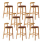 Modern Rubberwood Dessert Shop Barstool Footrest Matte Finish Stool Coffee 8 Piece Set Clearhalo 'Bar Furniture' 'Bar Stools' 'bar_stools' 'furn' 'furn_bar_stools' 'Furniture' 'Kitchen & Dining Furniture' 5777866