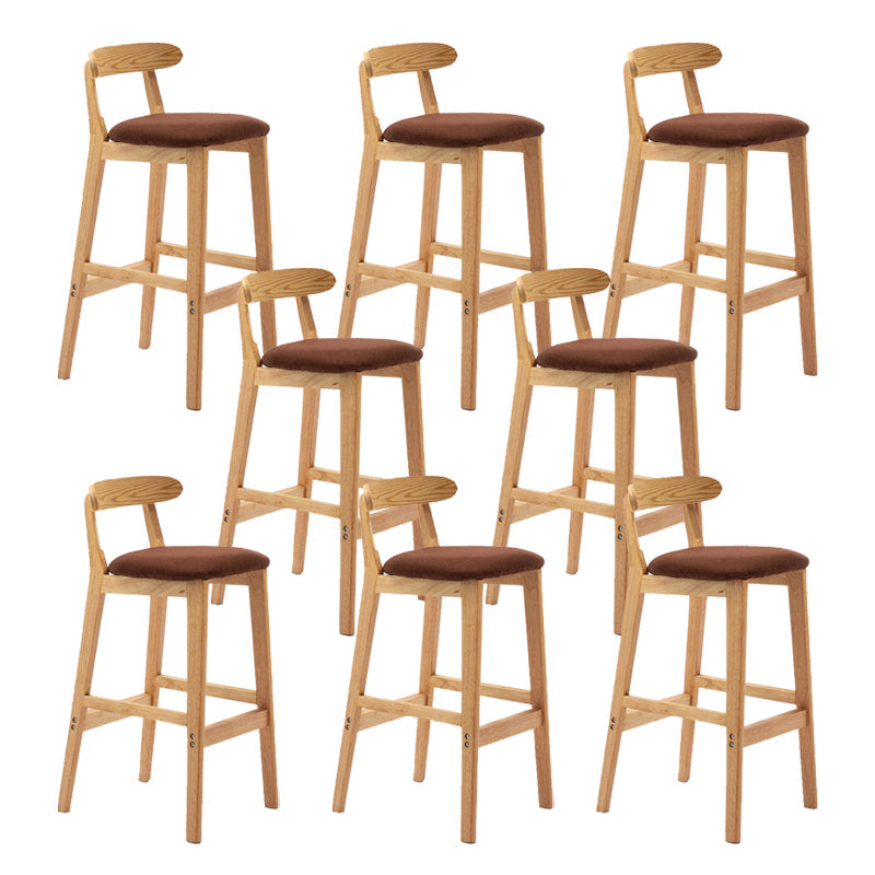 Modern Rubberwood Dessert Shop Barstool Footrest Matte Finish Stool Coffee 8 Piece Set Clearhalo 'Bar Furniture' 'Bar Stools' 'bar_stools' 'furn' 'furn_bar_stools' 'Furniture' 'Kitchen & Dining Furniture' 5777866