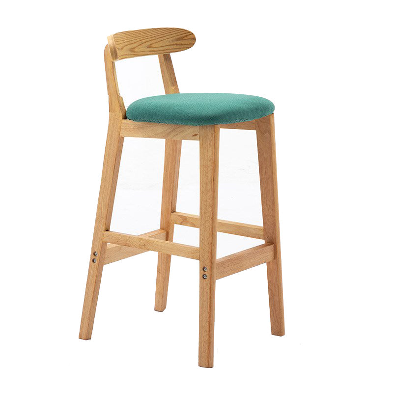 Modern Rubberwood Dessert Shop Barstool Footrest Matte Finish Stool Mint Green 1 Piece Clearhalo 'Bar Furniture' 'Bar Stools' 'bar_stools' 'furn' 'furn_bar_stools' 'Furniture' 'Kitchen & Dining Furniture' 5777867