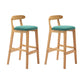 Modern Rubberwood Dessert Shop Barstool Footrest Matte Finish Stool Mint Green 2 Piece Set Clearhalo 'Bar Furniture' 'Bar Stools' 'bar_stools' 'furn' 'furn_bar_stools' 'Furniture' 'Kitchen & Dining Furniture' 5777868