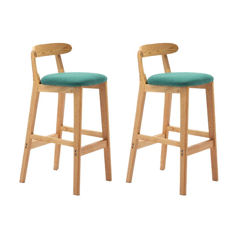 Modern Rubberwood Dessert Shop Barstool Footrest Matte Finish Stool Mint Green 2 Piece Set Clearhalo 'Bar Furniture' 'Bar Stools' 'bar_stools' 'furn' 'furn_bar_stools' 'Furniture' 'Kitchen & Dining Furniture' 5777868