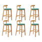 Modern Rubberwood Dessert Shop Barstool Footrest Matte Finish Stool Mint Green 6 Piece Set Clearhalo 'Bar Furniture' 'Bar Stools' 'bar_stools' 'furn' 'furn_bar_stools' 'Furniture' 'Kitchen & Dining Furniture' 5777870
