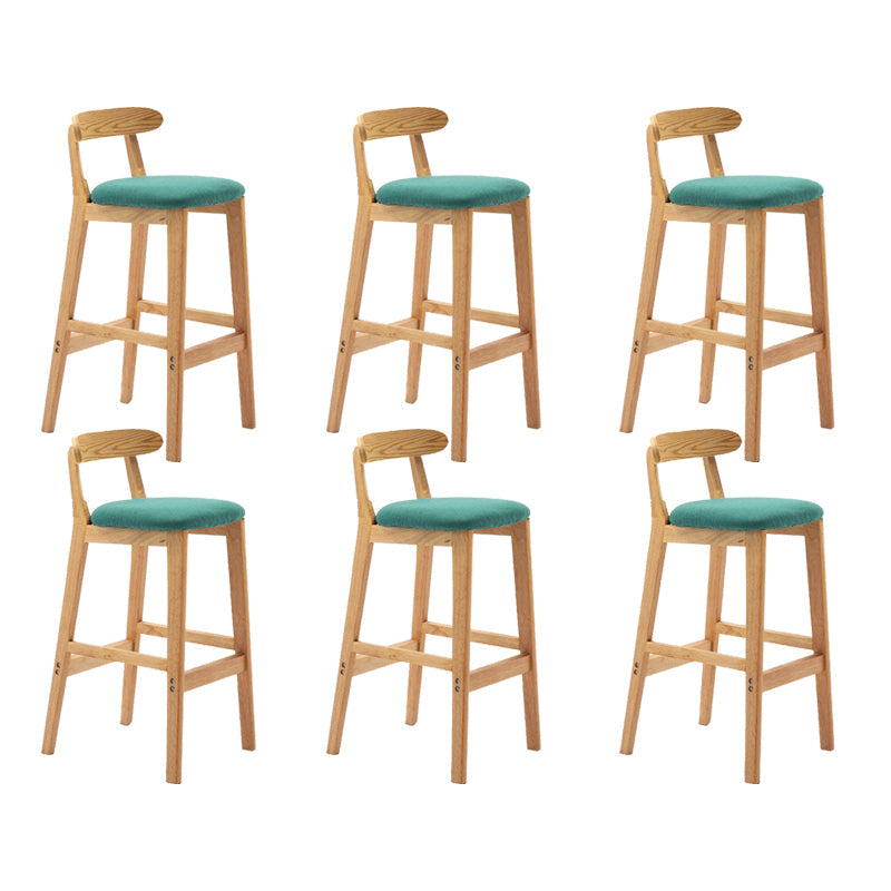 Modern Rubberwood Dessert Shop Barstool Footrest Matte Finish Stool Mint Green 6 Piece Set Clearhalo 'Bar Furniture' 'Bar Stools' 'bar_stools' 'furn' 'furn_bar_stools' 'Furniture' 'Kitchen & Dining Furniture' 5777870