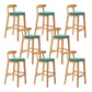 Modern Rubberwood Dessert Shop Barstool Footrest Matte Finish Stool Mint Green 8 Piece Set Clearhalo 'Bar Furniture' 'Bar Stools' 'bar_stools' 'furn' 'furn_bar_stools' 'Furniture' 'Kitchen & Dining Furniture' 5777871