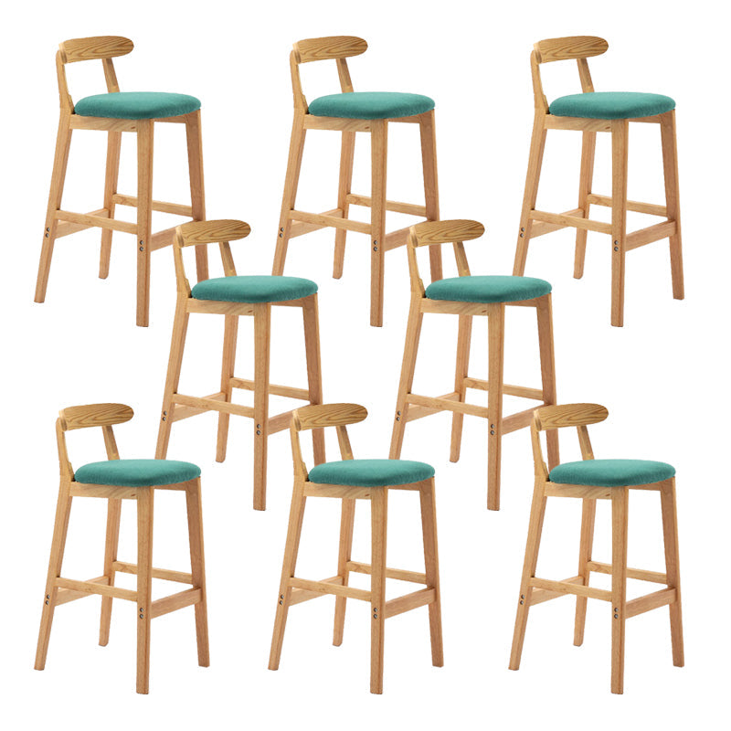 Modern Rubberwood Dessert Shop Barstool Footrest Matte Finish Stool Mint Green 8 Piece Set Clearhalo 'Bar Furniture' 'Bar Stools' 'bar_stools' 'furn' 'furn_bar_stools' 'Furniture' 'Kitchen & Dining Furniture' 5777871