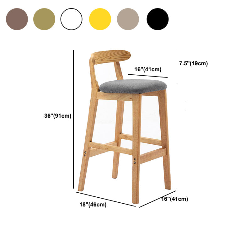 Modern Rubberwood Dessert Shop Barstool Footrest Matte Finish Stool Clearhalo 'Bar Furniture' 'Bar Stools' 'bar_stools' 'furn' 'furn_bar_stools' 'Furniture' 'Kitchen & Dining Furniture' 5777874