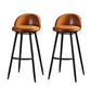 Taburete de bar industrial de piel sintética para interiores con patas de metal