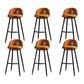 Taburete de bar industrial de piel sintética para interiores con patas de metal