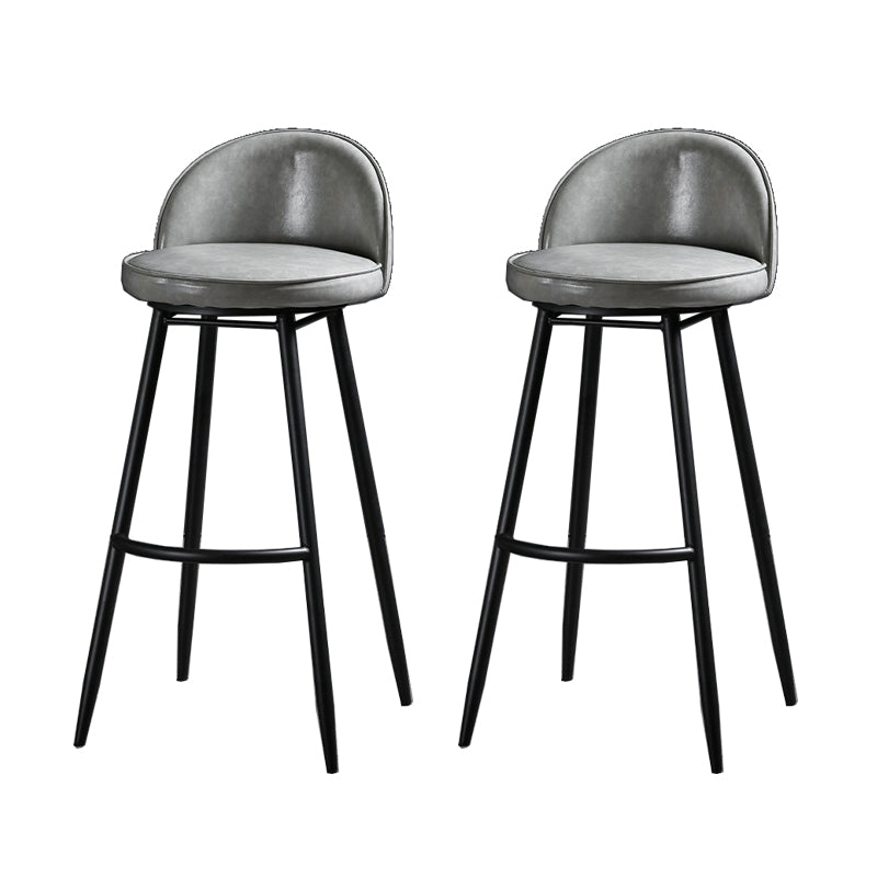 Taburete de bar industrial de piel sintética para interiores con patas de metal