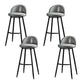 Taburete de bar industrial de piel sintética para interiores con patas de metal