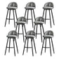 Taburete de bar industrial de piel sintética para interiores con patas de metal