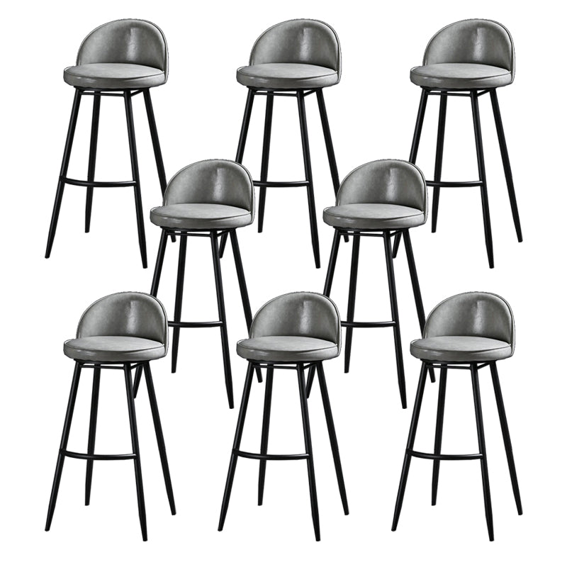 Taburete de bar industrial de piel sintética para interiores con patas de metal