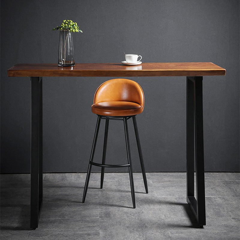 Taburete de bar industrial de piel sintética para interiores con patas de metal