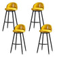 Taburete de bar industrial de piel sintética para interiores con patas de metal
