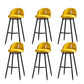 Taburete de bar industrial de piel sintética para interiores con patas de metal