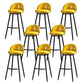 Taburete de bar industrial de piel sintética para interiores con patas de metal