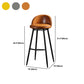 Taburete de bar industrial de piel sintética para interiores con patas de metal