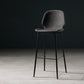 Contemporary Milk Tea Shop Low Back Stool Matte Finish Leather Barstool