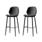 Contemporary Milk Tea Shop Low Back Stool Matte Finish Leather Barstool