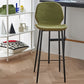 Contemporary Milk Tea Shop Low Back Stool Matte Finish Leather Barstool