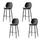 Contemporary Milk Tea Shop Low Back Stool Matte Finish Leather Barstool