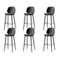 Contemporary Milk Tea Shop Low Back Stool Matte Finish Leather Barstool