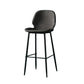 Contemporary Milk Tea Shop Low Back Stool Matte Finish Leather Barstool
