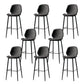 Contemporary Milk Tea Shop Low Back Stool Matte Finish Leather Barstool