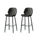 Contemporary Milk Tea Shop Low Back Stool Matte Finish Leather Barstool