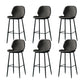 Contemporary Milk Tea Shop Low Back Stool Matte Finish Leather Barstool