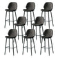 Contemporary Milk Tea Shop Low Back Stool Matte Finish Leather Barstool