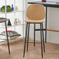 Contemporary Milk Tea Shop Low Back Stool Matte Finish Leather Barstool
