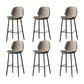 Contemporary Milk Tea Shop Low Back Stool Matte Finish Leather Barstool