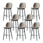 Contemporary Milk Tea Shop Low Back Stool Matte Finish Leather Barstool