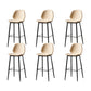 Contemporary Milk Tea Shop Low Back Stool Matte Finish Leather Barstool