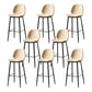 Contemporary Milk Tea Shop Low Back Stool Matte Finish Leather Barstool