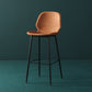 Contemporary Milk Tea Shop Low Back Stool Matte Finish Leather Barstool