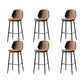 Contemporary Milk Tea Shop Low Back Stool Matte Finish Leather Barstool