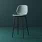 Contemporary Milk Tea Shop Low Back Stool Matte Finish Leather Barstool