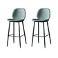 Contemporary Milk Tea Shop Low Back Stool Matte Finish Leather Barstool