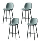 Contemporary Milk Tea Shop Low Back Stool Matte Finish Leather Barstool
