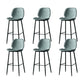 Contemporary Milk Tea Shop Low Back Stool Matte Finish Leather Barstool