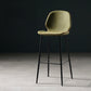 Contemporary Milk Tea Shop Low Back Stool Matte Finish Leather Barstool