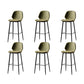 Contemporary Milk Tea Shop Low Back Stool Matte Finish Leather Barstool