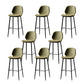 Contemporary Milk Tea Shop Low Back Stool Matte Finish Leather Barstool