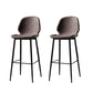 Contemporary Milk Tea Shop Low Back Stool Matte Finish Leather Barstool