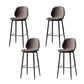 Contemporary Milk Tea Shop Low Back Stool Matte Finish Leather Barstool